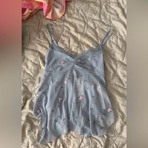 flower blue tank